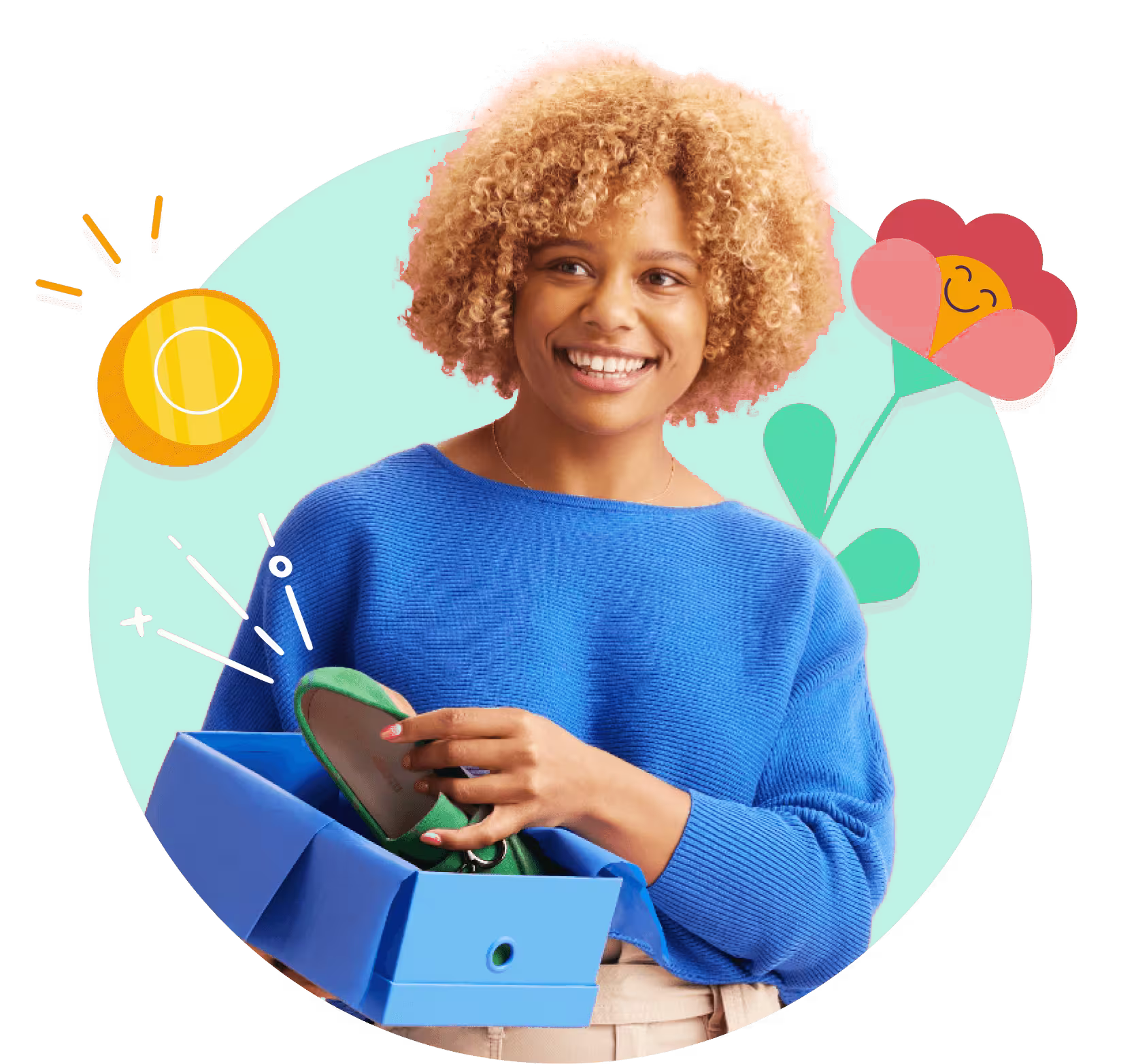 Shopper with a product she found online