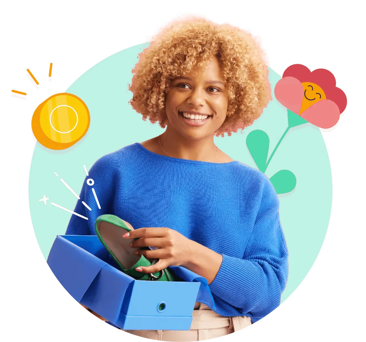 Shopper with a product she found online